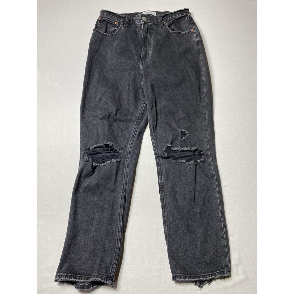 Abercrombie Curve Love Womens 28 Ultra‎ High Rise Ankle Straight Black Jeans